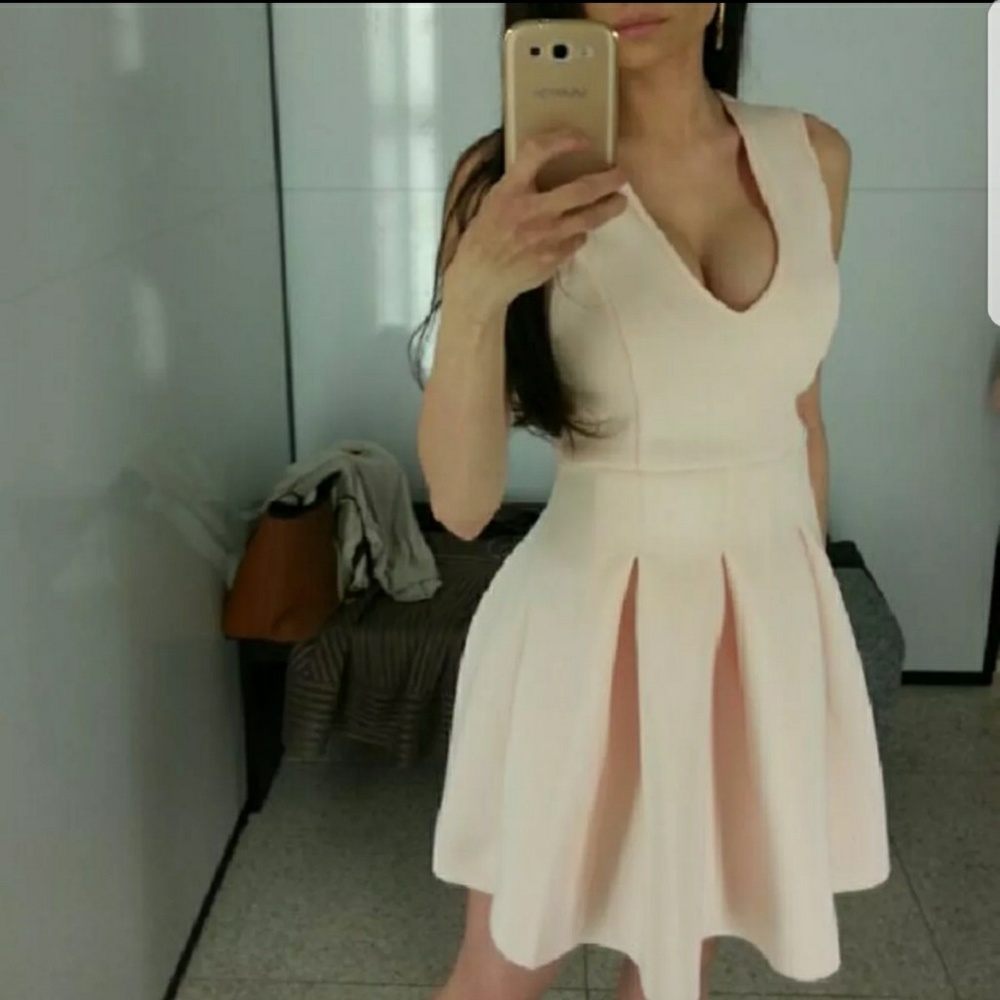 Blush Pink Scuba Skater Dress